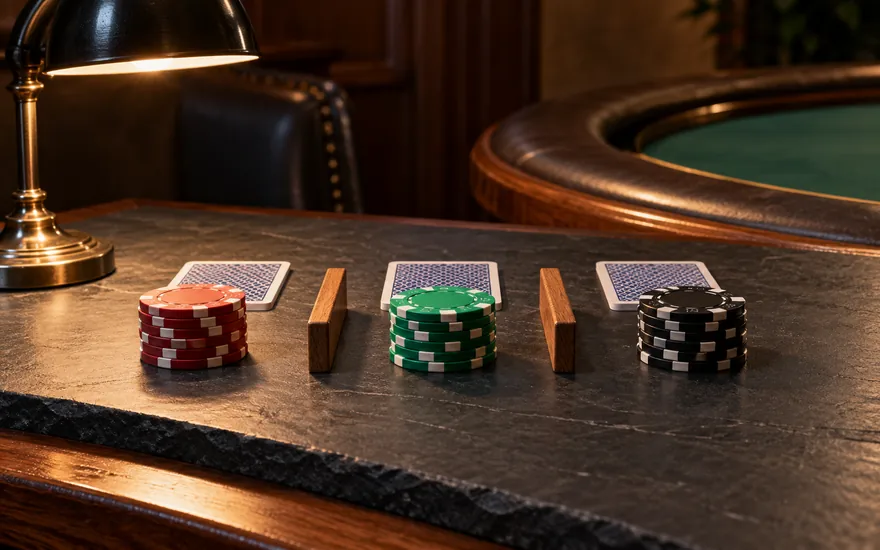888 Casino Bonus: getrennte Chipstapel veranschaulichen Einzahlung, Bonus und Umsatz